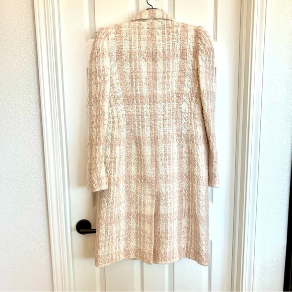 [🌟 PRICE FIRM] LoveShackFancy Plaid Tweed Pearl Button Long Trench Coat - Picture 8 of 16